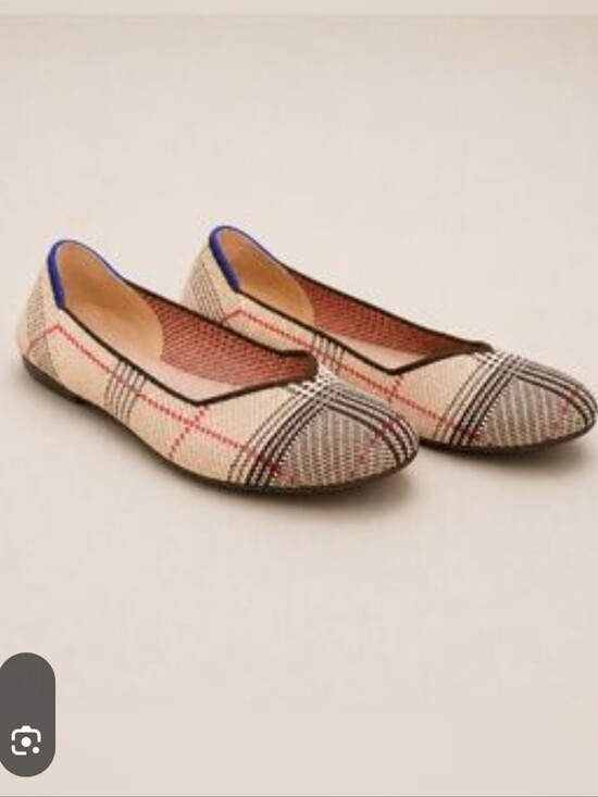Rothy's Shoes - Rothy's Beige and Glen Plaid Knit Ballet Flats